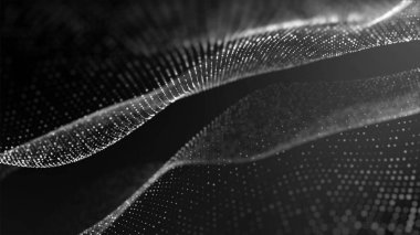 Soyut yarım ton arkaplan. Tasarım, 3 boyutlu dalga, spiral, DNA. Desen dairesi, nokta. Tek renkli ışıltı. Parlak yıldız. Bulanık parçacıklar. Dış uzay, madde. Samanyolu. Poster teknolojisi, tıp, iş