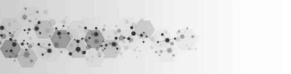 Contexte Technologique Conception Hexagones Cellules Reliées Par Des Lignes Réseau — Image vectorielle