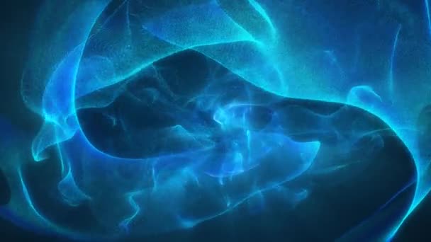 アニメ化されたネオンの背景 宇宙エネルギー設計 円の中の粒子の動き 光る稲妻 魔法だ パターン回転点 結晶水と氷 — ストック動画
