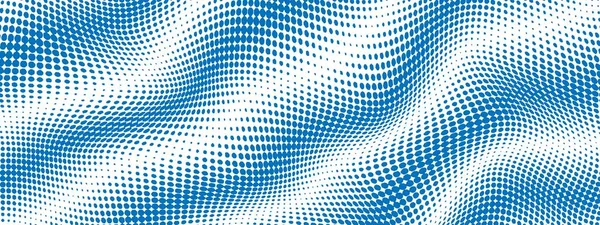 Fond Abstrait Bleu Motif Points Sphères Cercles Des Lignes Chaotiques — Image vectorielle