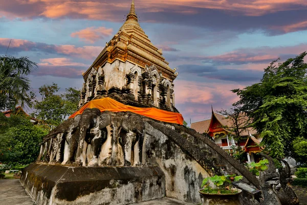Wat Chiang Man Egy Buddhista Templom Belül Régi Város Chiang — Stock Fotó