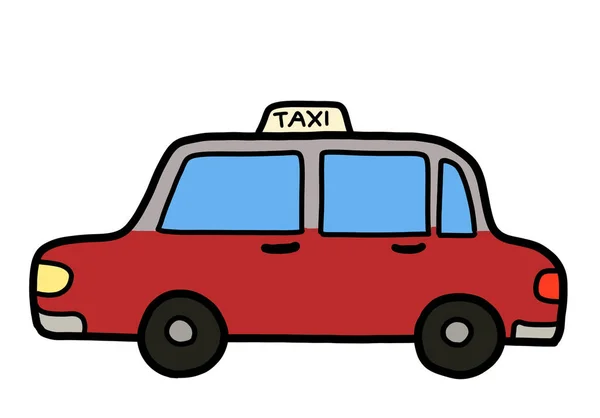 Serviço Táxi Desenho Ilustrativo Isolado Sobre Fundo Branco — Fotografia de Stock