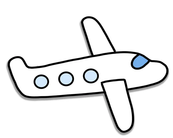 Illustration Drawing Airplane Aircraft Flying Isolated White Background Copy Space — 图库照片