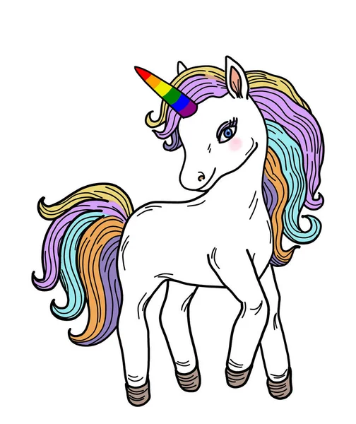 Unicornio Arco Iris Gay Con Pelo Colorido Como Símbolo Del — Foto de Stock