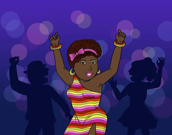 African American Ethnicity Young Woman Dancing Group People Nightclub Nightlife — Stockfoto