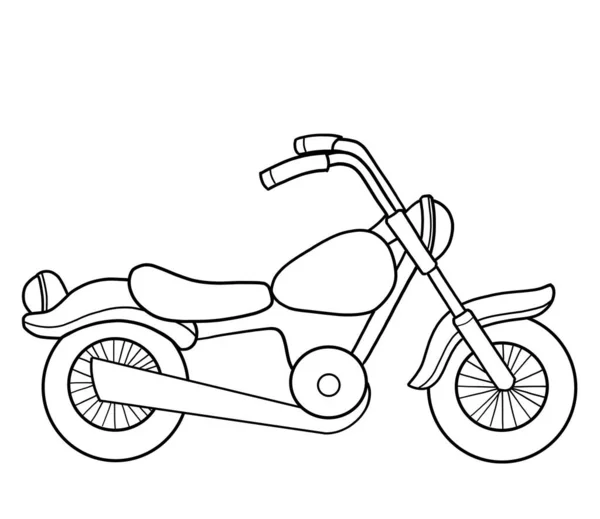 Incrociatore Moto Moto Disegno Contorno Bianco Nero Isolato Sfondo Bianco — Foto Stock