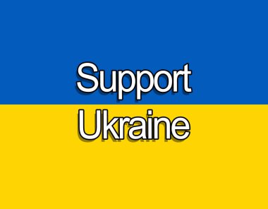 Ukrayna ulusal bayrağına sahip tipografi 