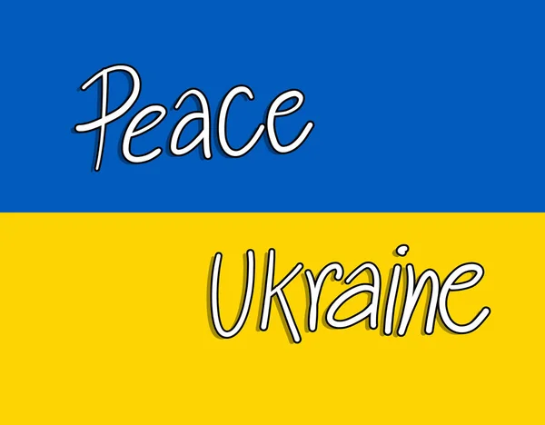 Paix Manuscrite Sauf Pas Guerre Guerre Ukraine Avec Fond Drapeau — Photo