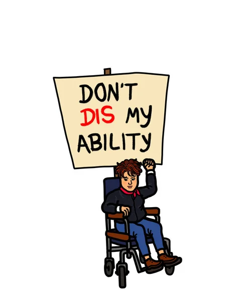 Young Adult Female Lesbian Person Disability Wheelchair Raising Arm Fist — Photo