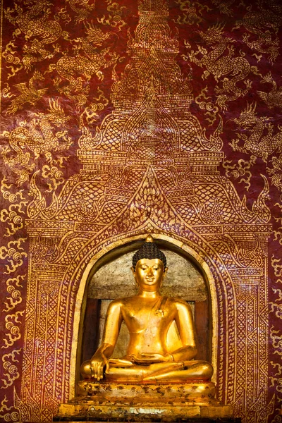 Buddha Szobor Található Belsejében Wat Phra Singh Egy Thai Templom — Stock Fotó