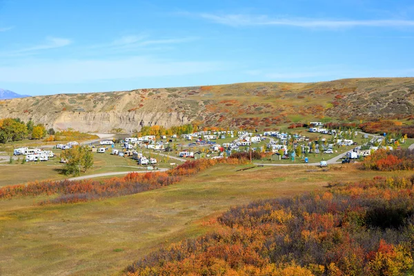 Mobile Home Park Camping Campground Located Pincher Creek Lundbreck Alberta — Stock Photo, Image