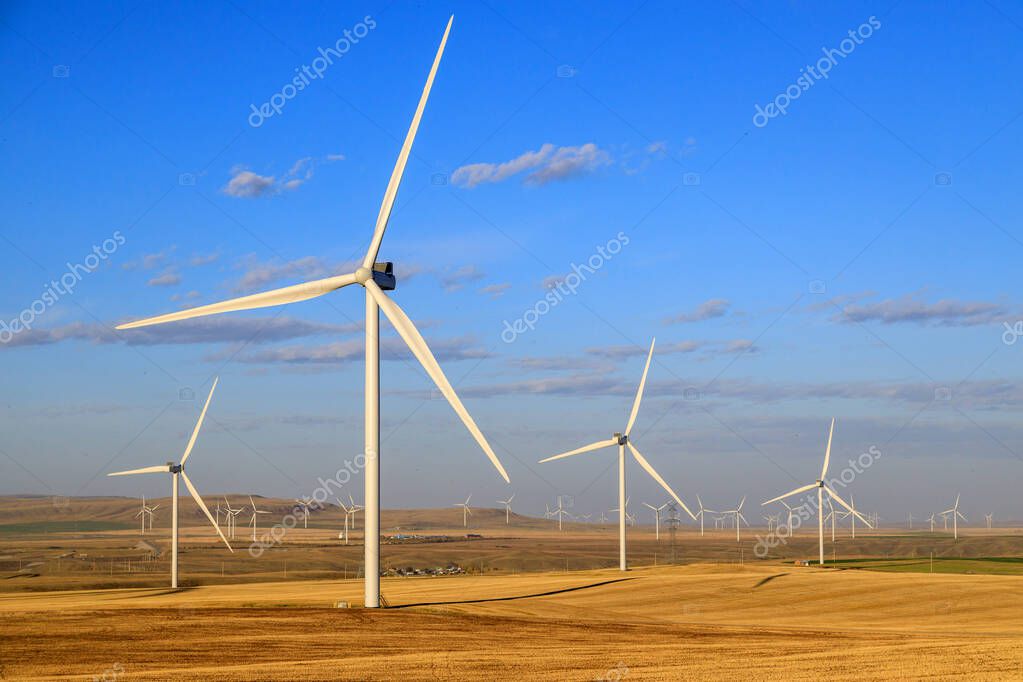A wind turbine is a device that converts the kinetic energy of wind
