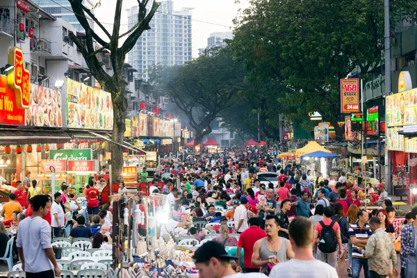 Kuala Lumpur Malaysia January 2017 Street Scene Jalan Alor Popular — Fotografia de Stock