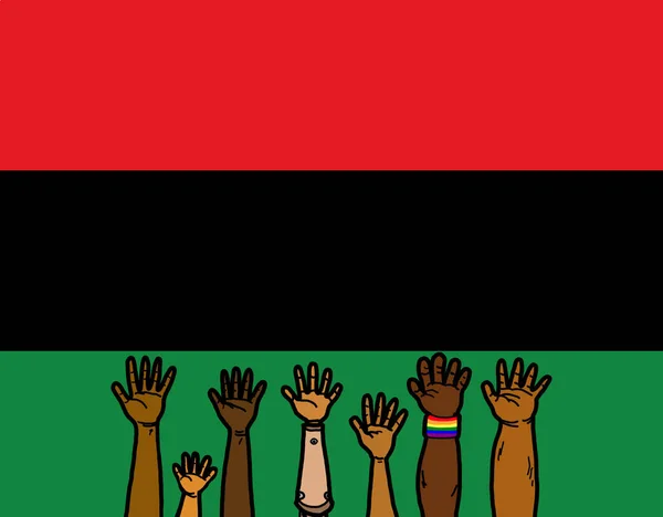 Bandeira Pan Africana Bandeira Afro Americana Bandeira Unia Bandeira Libertação — Fotografia de Stock