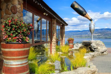 Kelowna, British Columbia, Canada - July 9, 2022:Summerhill Pyramid Winery is an organic winery and vineyard located in the Okanagan Valley in Kelowna, British Columbia, Canada.