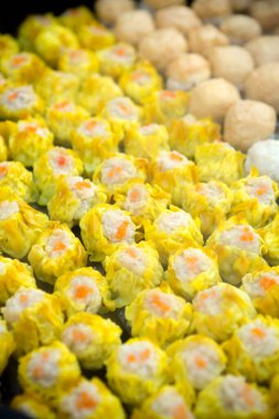 Shumai is a type of traditional Chinese dumpling. In Cantonese cuisine, it is usually served as a dim sum snack