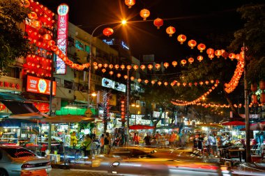 Kuala Lumpur, Malaysia - December 1, 2015: Night market and street food vendors along Jalan Alor a famous eating area in Bukit Bintang, Kuala Lumpur, Malaysia.