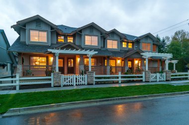 Vancouver, Canada - October 3, 2005: Exterior view of modern townhouse showhome development in Vancouver, British Columbia, Canada. 