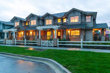 Vancouver, Canada - October 3, 2005: Exterior view of modern townhouse showhome development in Vancouver, British Columbia, Canada. 