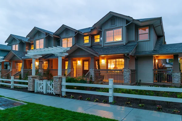 Vancouver, Canada - October 3, 2005: Exterior view of modern townhouse showhome development in Vancouver, British Columbia, Canada. 