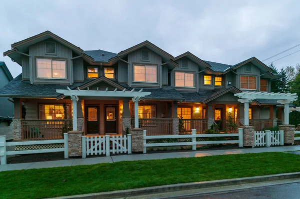 Vancouver, Canada - October 3, 2005: Exterior view of modern townhouse showhome development in Vancouver, British Columbia, Canada. 