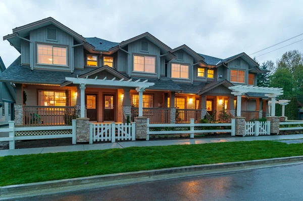 Vancouver, Canada - October 3, 2005: Exterior view of modern townhouse showhome development in Vancouver, British Columbia, Canada. 