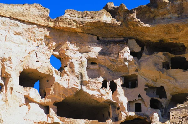 Detailansicht Hausruinen Der Höhle Malerische Aussicht Auf Die Antike Höhle — Stockfoto