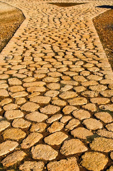 Scenic Ancient Cobble Stone Pathway Kanlidivane Ancient Antique City Mersin — Stockfoto