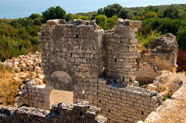 Picturesque View Ruins Ancient Stone Wall Ruins Roman Villa Akkale — Foto de Stock