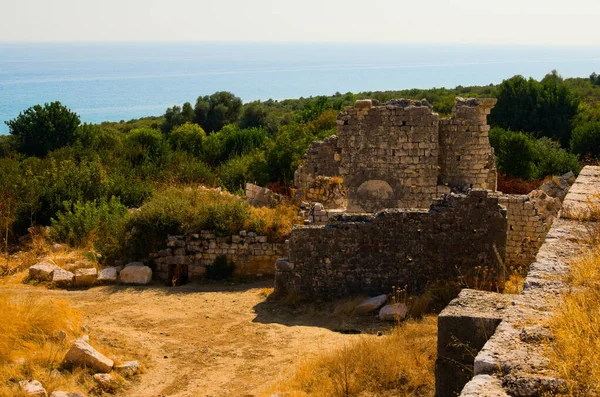 Landscape View Ruins Ancient Stone Wall Ruins Roman Villa Akkale — Foto de Stock