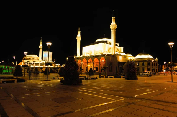 Konya Turquie Octobre 2021 Paysage Nocturne Mosquée Selimiye Est Des — Photo