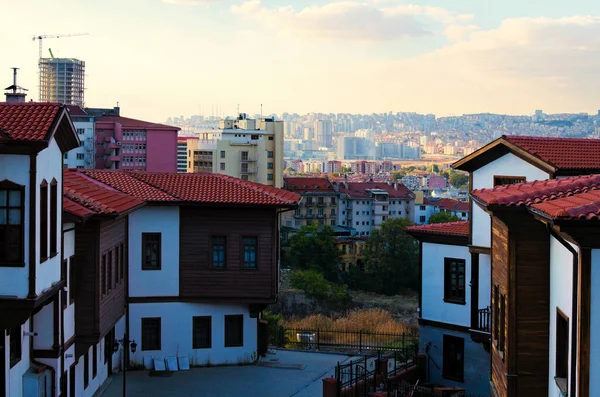 Landschaftspanorama Von Ankara Innenstadt Der Stadt Ankara Moderne Wohnhochhäuser Horizont — Stockfoto
