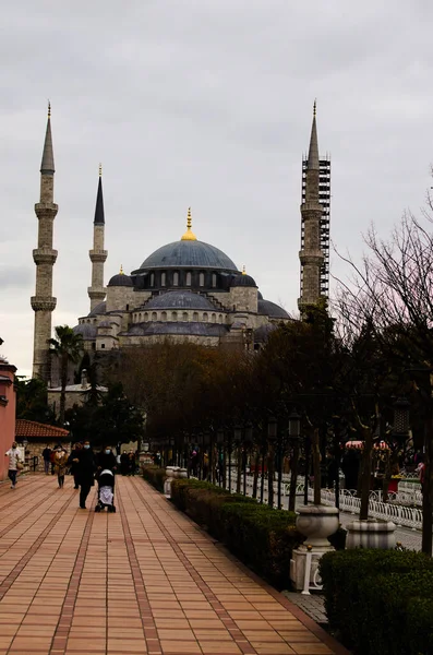 Istanbul Türkei Oktober 2021 Szenische Herbstlandschaft Mit Der Blauen Moschee — Stockfoto