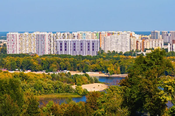 Schilderachtig Herfstlandschap Van Kiev Natuurlandschap Met Herfstkleuren Dnipro River Trukhaniv — Stockfoto