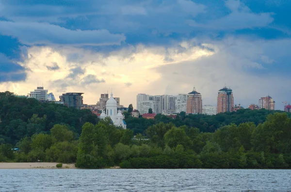 Panoramic Landscape Cityscape Kyiv Modern Multi Story Apartment Buildings Horizon — Stock fotografie