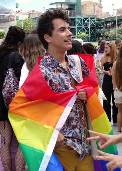Demonstration Fuer Die Rechte Der Schwulen Und Lesben Porto Portugal — Stockfoto