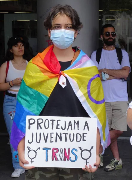 Демонстраційний Детонатор Die Rechte Der Schwulen Und Lesben Порто Португалія — стокове фото