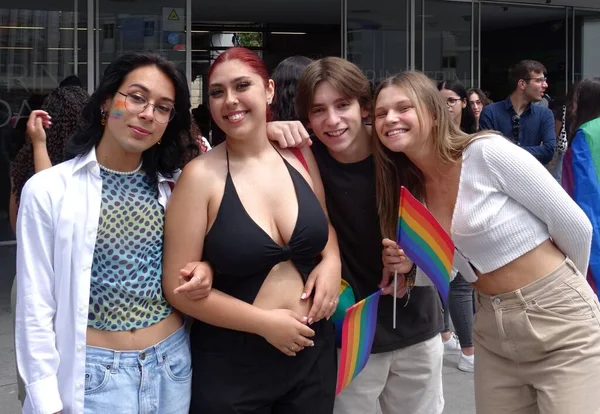 Demonstration Fuer Die Rechte Der Schwulen Und Lesben Porto Portugal — Stockfoto