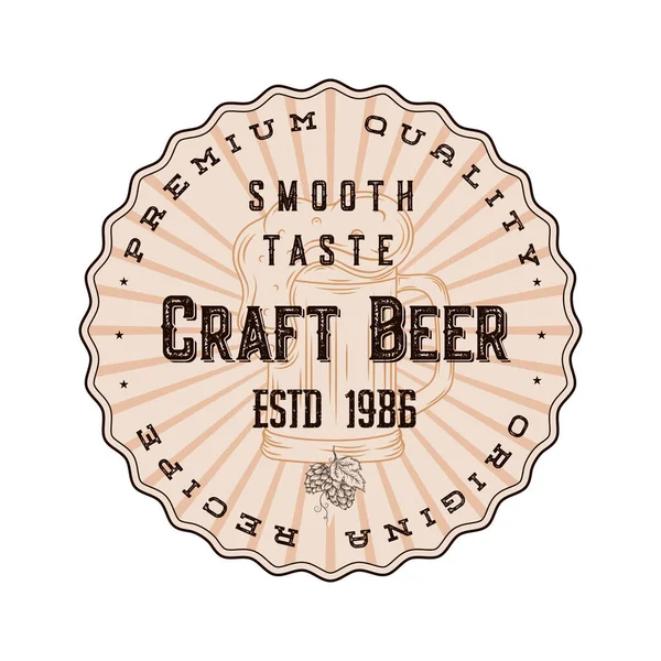 Craft-Bier-Logo- Vektor-Illustration. — Stockvektor