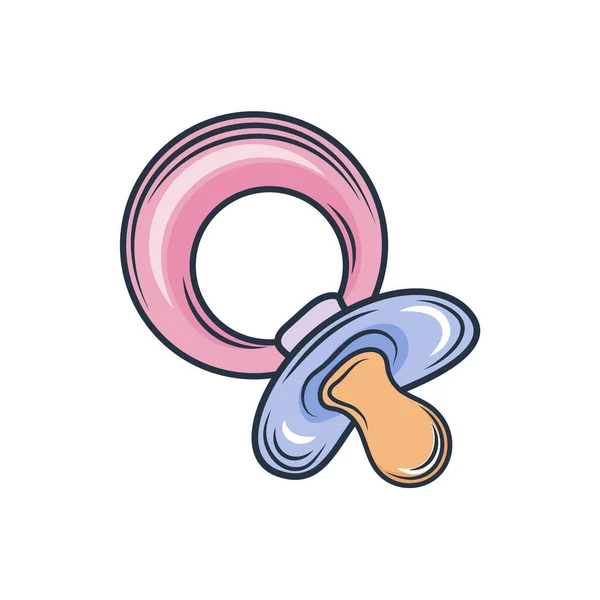 Baby-Schnuller-Symbol. Karikatur von Baby Schnuller Vektor-Symbol für Web-Design isoliert auf weißem Hintergrund — Stockvektor