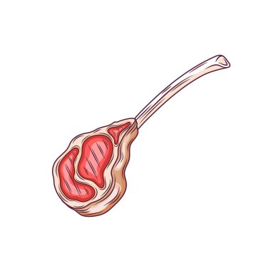 Biftek, Tomahawk. Biftek silüeti, metin Tomahawk, Steak ile poster. Et iş-dükkan, Pazar, Restoran veya tasarım-banner, sticker, menü için logo tipografi şablonu. Vektör Illustration
