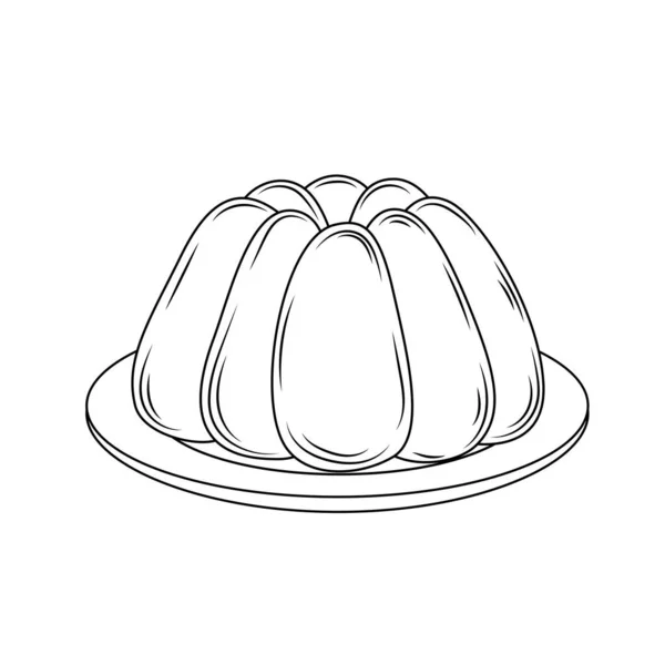 Vector of Jelly Pudding hand drawn sketch style. Drawing element design. Used for menu, poster, banner, label, logo or printed t-shirts, etc. — Vettoriale Stock
