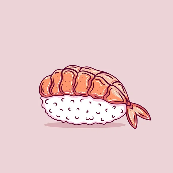 Sushi Nigiri Japonais Crevette — Image vectorielle