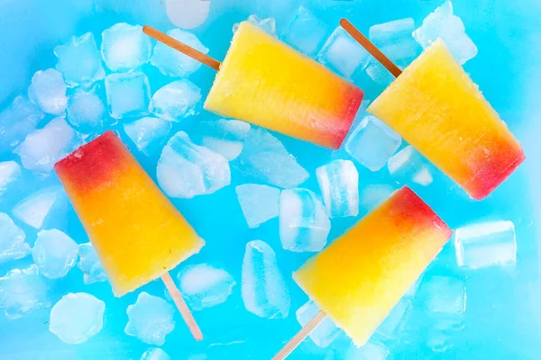 Sweet Refreshing Summer Food Concept Ice Cream Fruit Ice Yellow — Stock Photo, Image