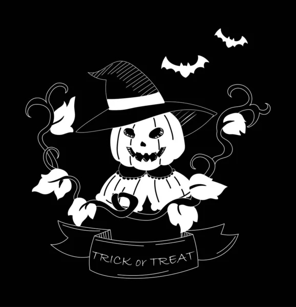 Messaggio Halloween Dolcetto Scherzetto Dolcetto Trattare Halloween Shirt Design Strega — Vettoriale Stock