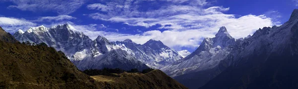 Panorama Mountains Snow Himalayas Trekking Everest Circuit Nepal — Stock Photo, Image