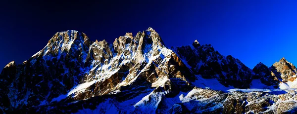 Panorama Montanhas Neve Himalaia Trekking Longo Everest Circuit Nepal — Fotografia de Stock