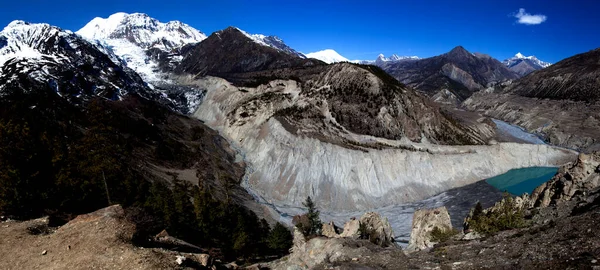 Berg Und Schneepanorama Himalaya Beim Trekking Entlang Des Annapurna Circuit — Stockfoto