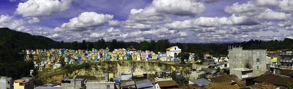 Panorama Cemitério Colorido Mercado Cidade Chichicastenango Guatemala — Fotografia de Stock