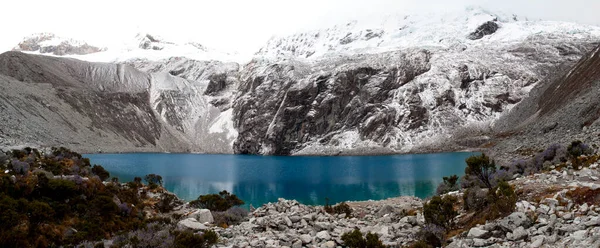 Bergpanorama Und Gletschersee Laguna Nationalpark Cordillera Blanca Huascarn Der Nähe — Stockfoto